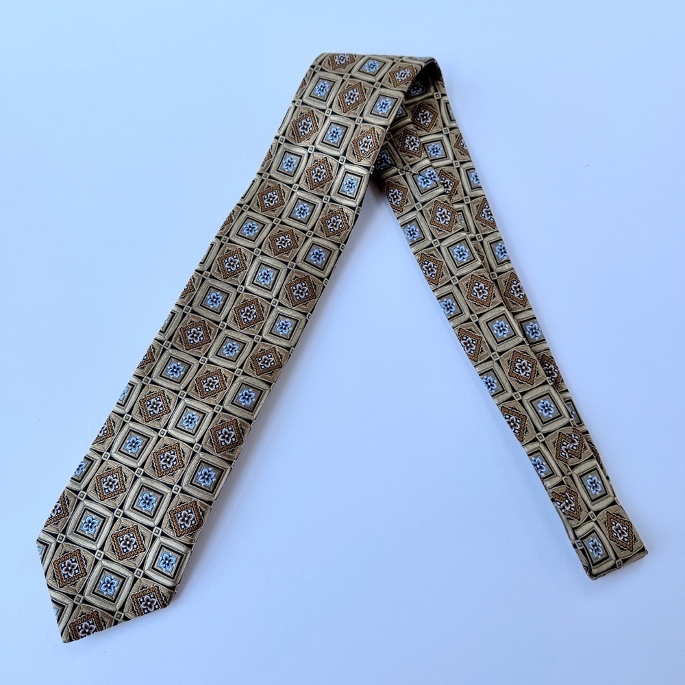 Men’s JZ Richard’s / JZ Boulder Silk Necktie Gold Brown And Blue​​